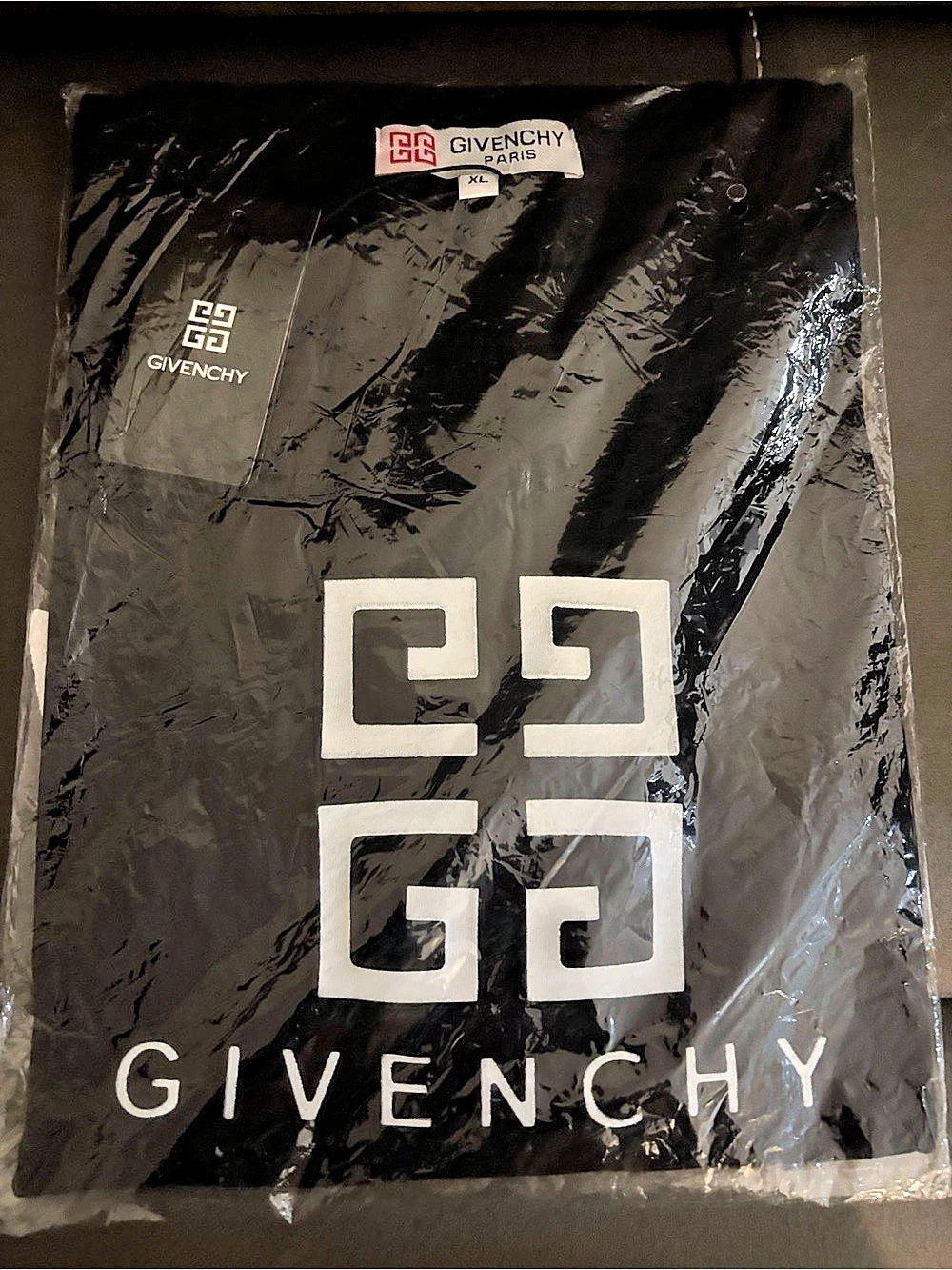 Givenchy 4G Logo Print T-Shirt Black & White XL